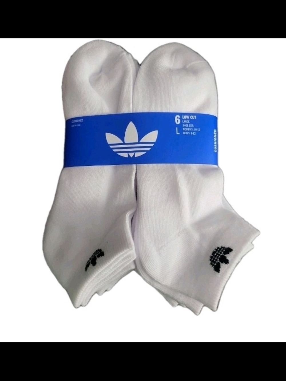 Adidas Men's Low-Cut White Ankle Socks - 6 Pack
